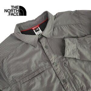 THE NORTH FACE Men's Nylon Stripe Button-Up Shirt grey medium